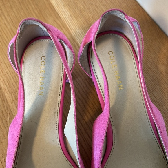 Pink Cole Han pointed low heel - suede size 7.5 - Picture 2 of 9